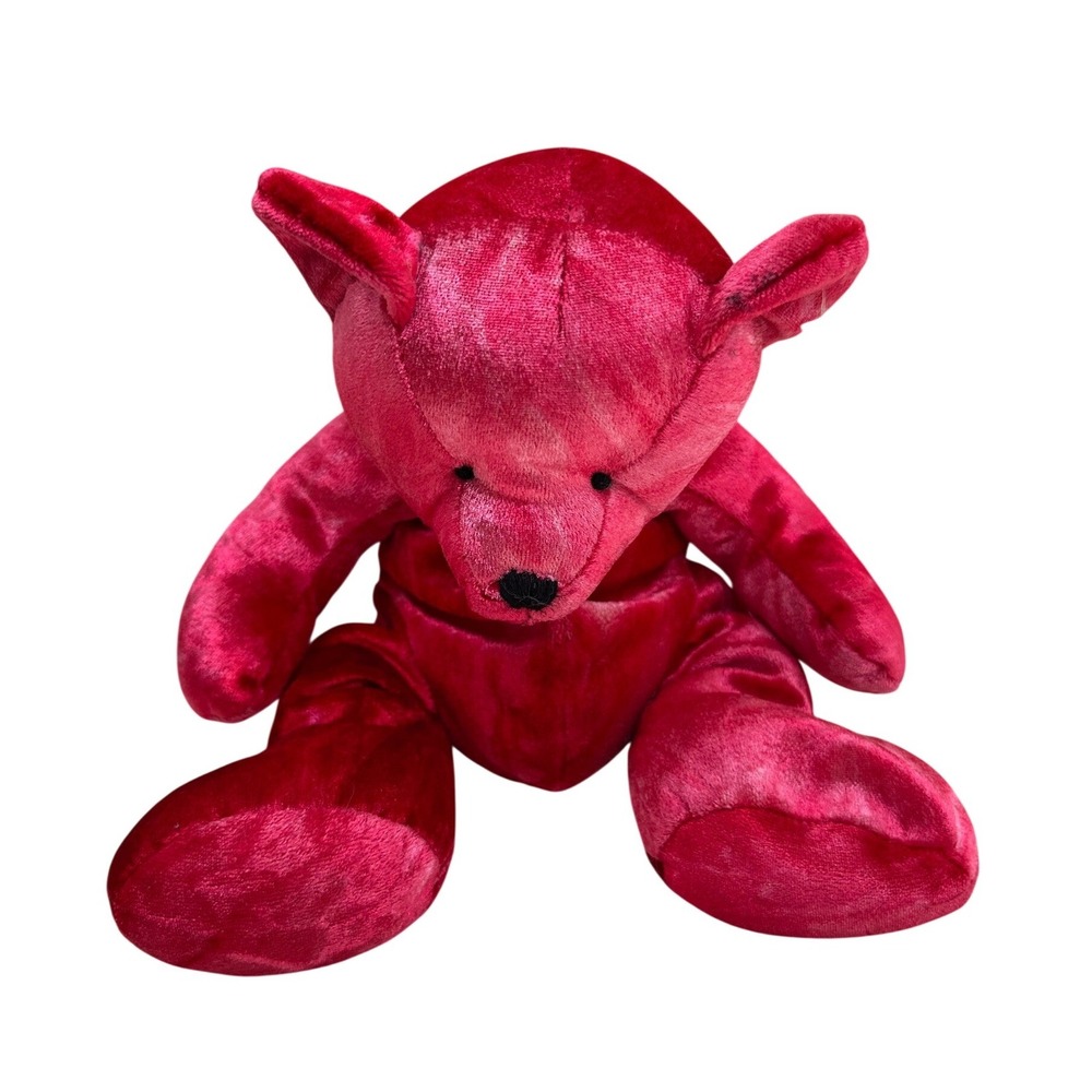 Russ Berrie Teddy Bear Kisses Red Plush Stuffed Animal Vintage 12 Inch Toy Lovey